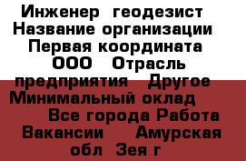 Инженер- геодезист › Название организации ­ Первая координата, ООО › Отрасль предприятия ­ Другое › Минимальный оклад ­ 30 000 - Все города Работа » Вакансии   . Амурская обл.,Зея г.